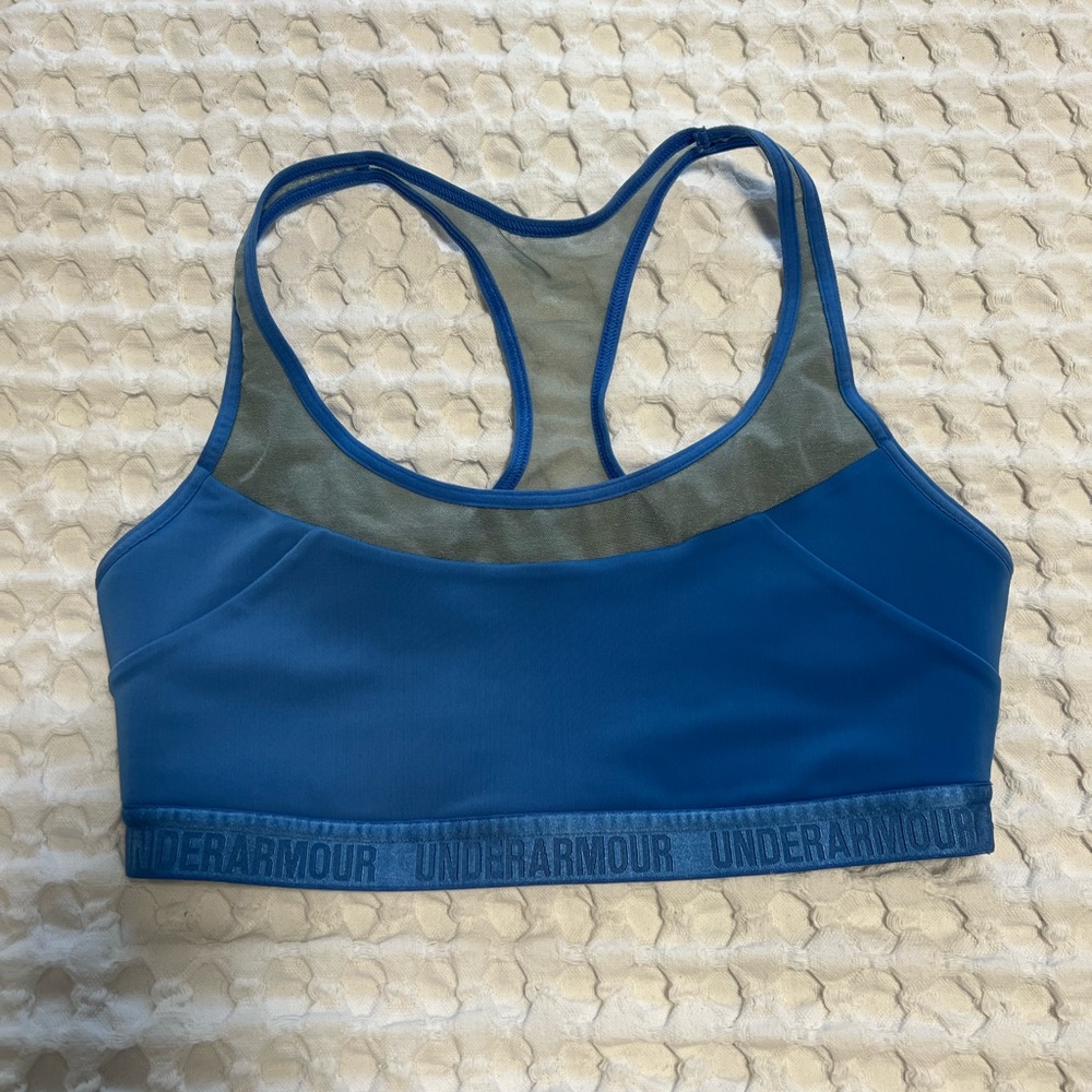 Under Armor Blue Mesh Racerback Sports Bra